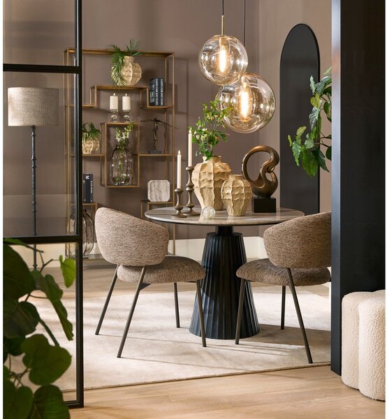 Okrúhly jedálenský stôl s mramorovou doskou ø 100 cm Rianne – Light & Living