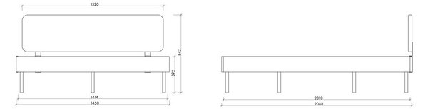 Čalúnená/z drevotriesky dvojlôžková posteľ v dekore duba s roštom 140x200 cm v prírodnej farbe Streiko – noo.ma