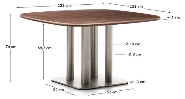 Jedálenský stôl v dekore orecha 121x121 cm Melvar – Kave Home