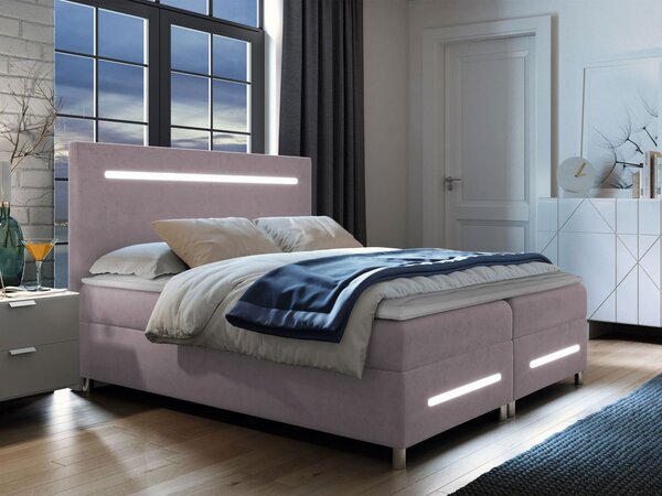 Mirjan24 Kontinentálna posteľ Trunida LED, Rozmer postele: 140x200, Dostupné poťahy: Fresh 09 5903211176456