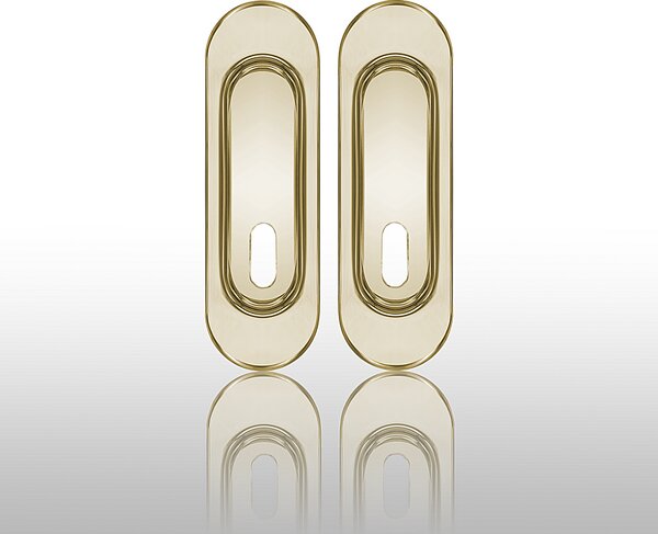 Úchytka na posuvné dvere COBRA 3665 BB (OLV - mosadz leštená), Otvor pre obyčajný kľúč BB, COBRA OLV (mosadz leštená, lesklá)