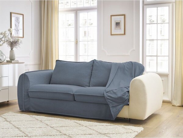 Modrá pohovka na každodenné spanie/rozkladacia 216 cm Archimede – Bobochic Paris