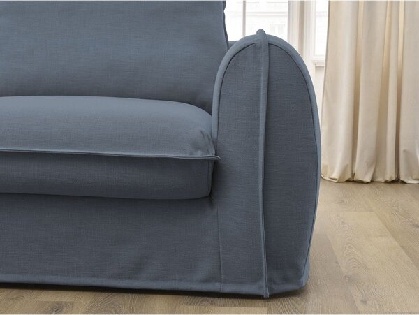 Modrá pohovka na každodenné spanie/rozkladacia 216 cm Archimede – Bobochic Paris