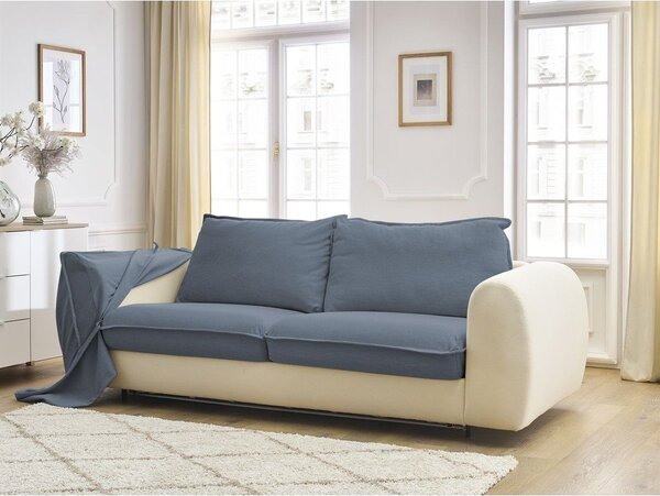 Modrá pohovka na každodenné spanie/rozkladacia 216 cm Archimede – Bobochic Paris
