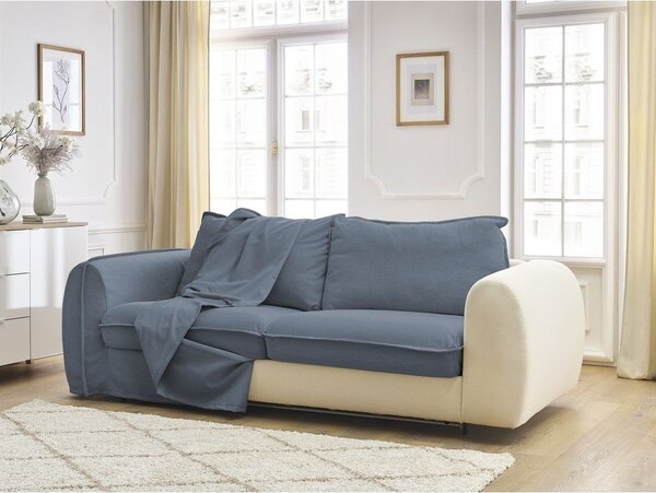 Modrá pohovka na každodenné spanie/rozkladacia 216 cm Archimede – Bobochic Paris