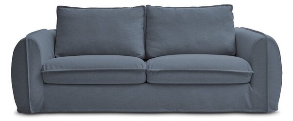Modrá pohovka na každodenné spanie/rozkladacia 216 cm Archimede – Bobochic Paris
