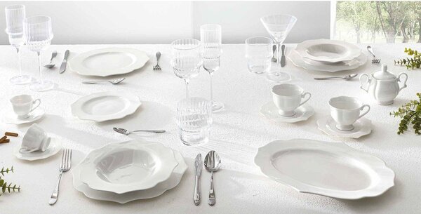 Jedálenská súprava 18 ks z kostného porcelánu pre 6 osôb Queen – Brandani