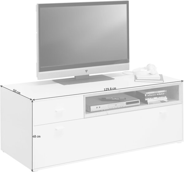 SKRINKA POD TV, biela, farba duba, 130/48/50 cm Hom`in - Detské izby