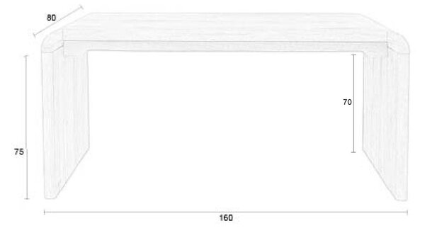 Jedálenský stôl v dekore duba 80x160 cm Brave – Zuiver