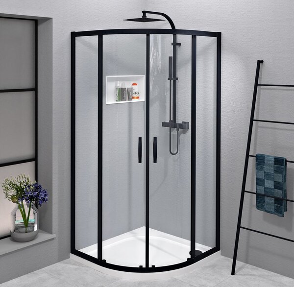 Gelco Gelco, SIGMA SIMPLY BLACK štvorcová sprchová zástena 800x800 mm, rohový vstup, číre sklo, GS2180BGS2180B
