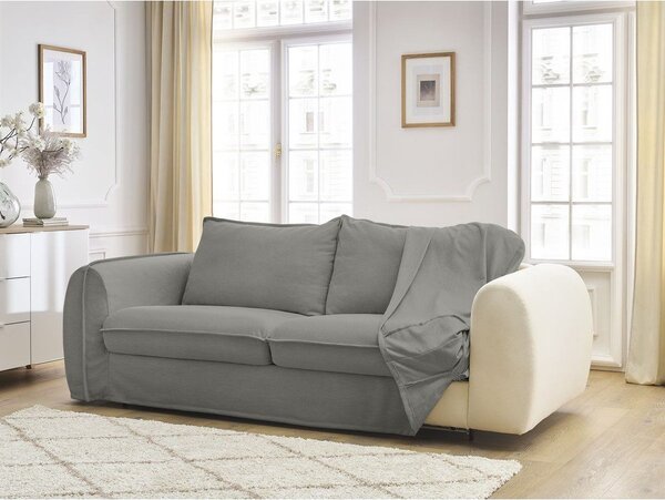 Tmavosivá pohovka na každodenné spanie/rozkladacia 216 cm Archimede – Bobochic Paris