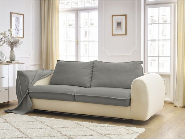 Tmavosivá pohovka na každodenné spanie/rozkladacia 216 cm Archimede – Bobochic Paris