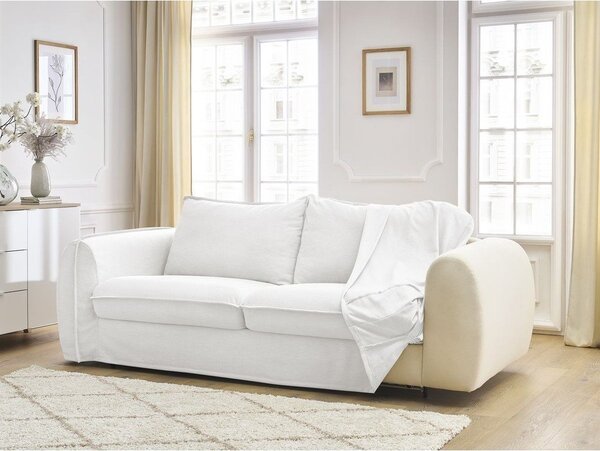 Biela pohovka na každodenné spanie/rozkladacia 216 cm Archimede – Bobochic Paris
