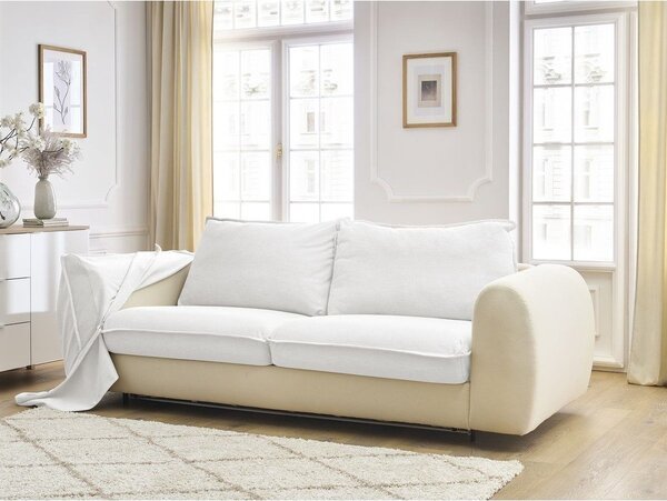 Biela pohovka na každodenné spanie/rozkladacia 216 cm Archimede – Bobochic Paris