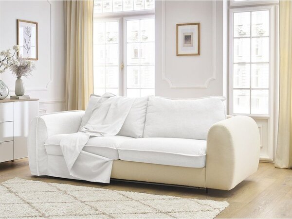 Biela pohovka na každodenné spanie/rozkladacia 216 cm Archimede – Bobochic Paris