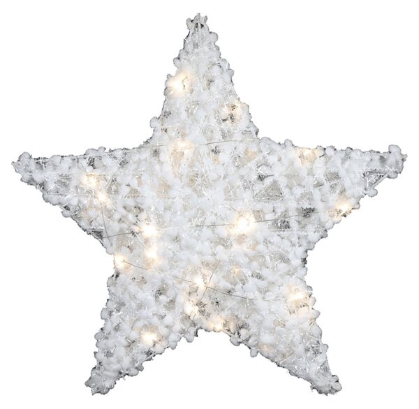 Vianočná dekorácia hviezda FROSTELLE s LED osvetlením 38 cm, biela
