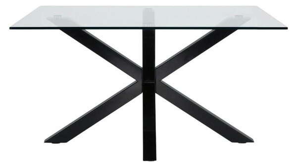 Čierny konferenčný stolík so sklenenou doskou 70x130 cm Argo – Kave Home