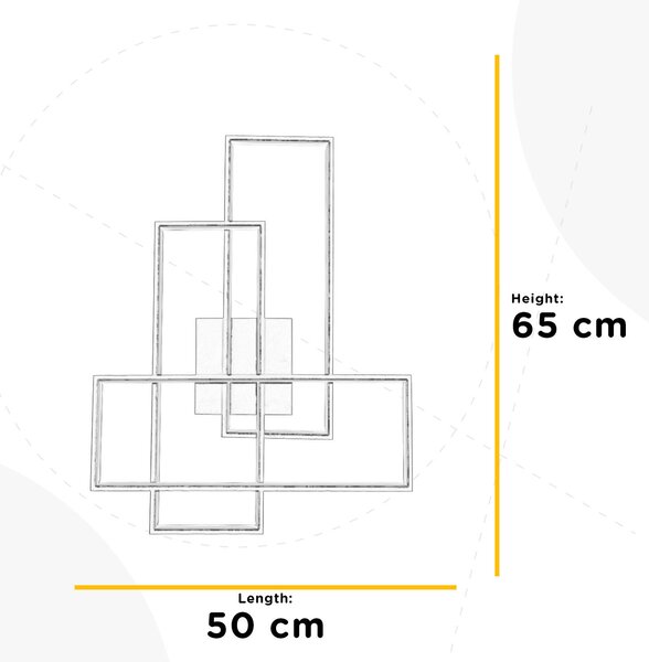 NÁSTENNÉ LED SVIETIDLO, 50/65/10 cm - Online Only bytové doplnky, Online Only