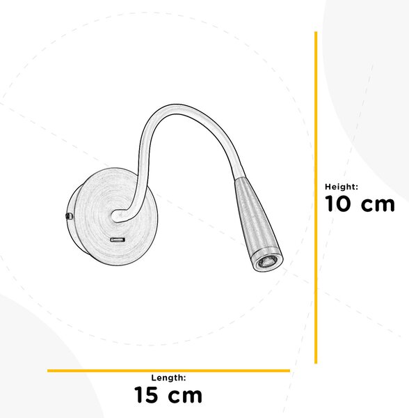 NÁSTENNÉ LED SVIETIDLO, 10/10/15 cm - Online Only bytové doplnky, Online Only