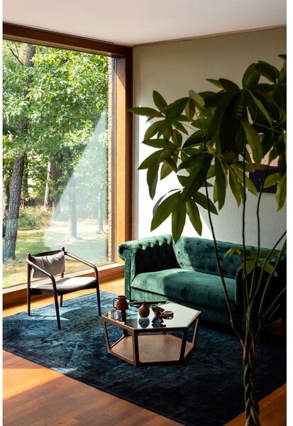 Konferenčný stolík so sklenenou doskou v tmavo prírodnej farbe 80x92,5 cm Sita – Dutchbone