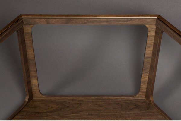 Konferenčný stolík so sklenenou doskou v tmavo prírodnej farbe 80x92,5 cm Sita – Dutchbone