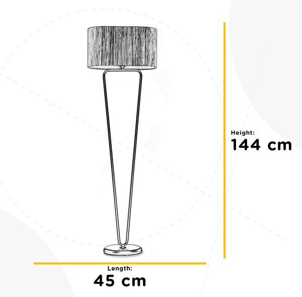 STOJACIA LAMPA, 45/25/144 cm - Online Only bytové doplnky, Online Only