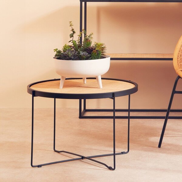 Ratanový okrúhly konferenčný stolík v prírodnej farbe ø 60 cm Depok – Premier Housewares