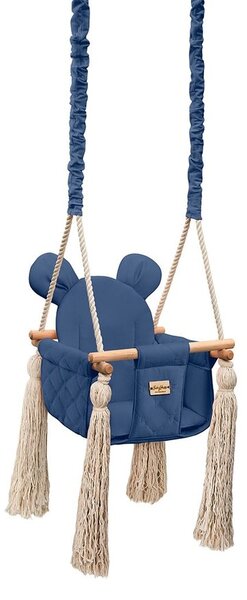 Detská sedačková hojdačka Mouse - Tmavo modrá