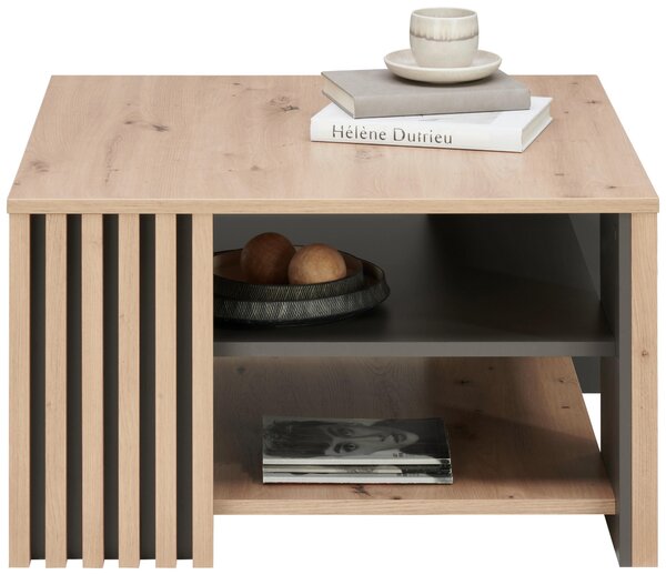 KONFERENČNÝ STOLÍK, sivá, dub artisan, kompozitné drevo, 80/80/45 cm Carryhome - Stolíky do obývačky