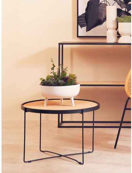 Ratanový okrúhly konferenčný stolík v prírodnej farbe ø 60 cm Depok – Premier Housewares