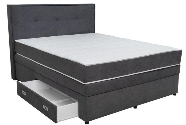 BOXSPRINGOVÁ POSTEĽ, 160/200 cm, tmavosivá Hom`in - Postele