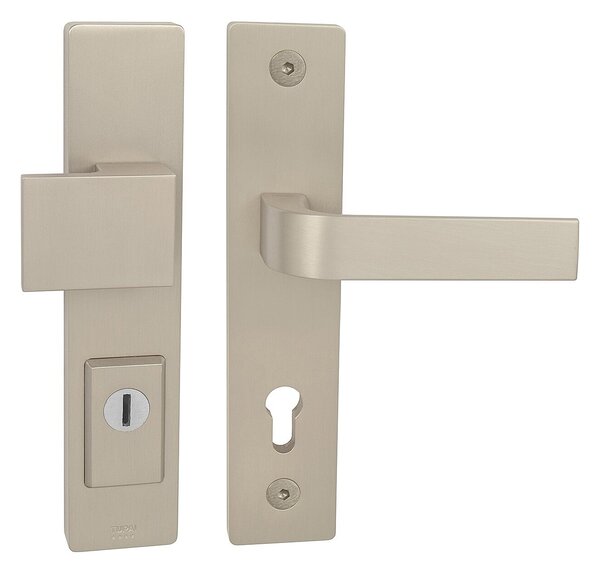 Bezpečnostné kovanie MP TI - FORTE PLUS 3214/CINTO 2732 - SH (hrúbka dverí 104-110 mm) NP - Nikel perla, madlo/klika levá, PZ PLUS s otvorem pro vložku, MP NP (nikel perla), 72 mm