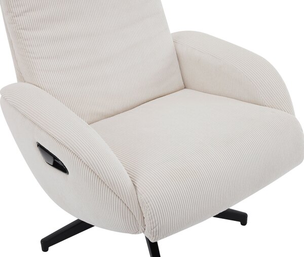 RELAXAČNÉ KRESLO S PODNOŽKOU, kov, textil, čierna, béžová Xora - Kreslá