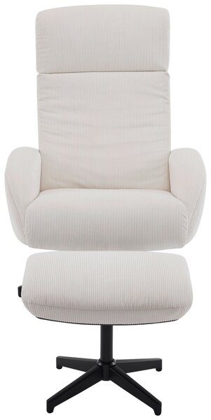 RELAXAČNÉ KRESLO S PODNOŽKOU, kov, textil, čierna, béžová Xora - Kreslá