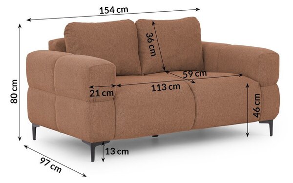 Pohovka v terakotovej farbe 154 cm Helio – Ropez