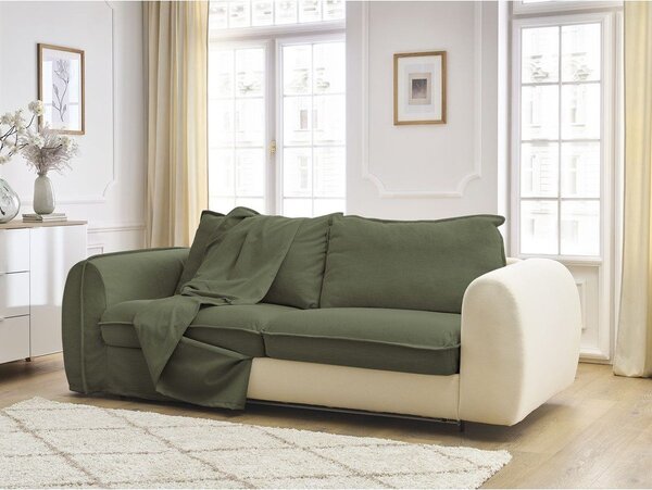 Zelená pohovka na každodenné spanie/rozkladacia 216 cm Archimede – Bobochic Paris