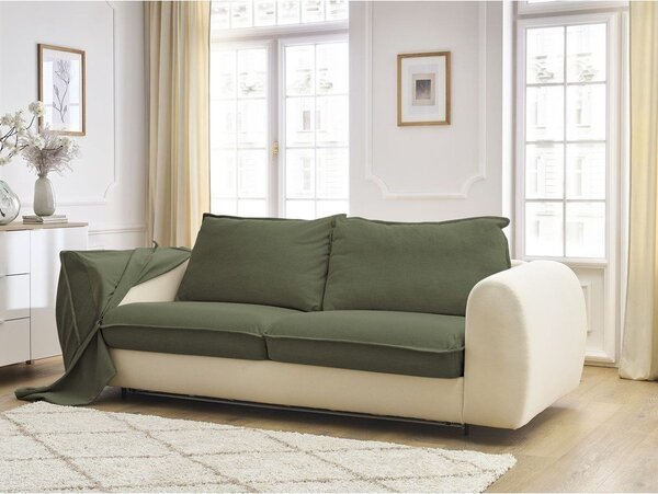 Zelená pohovka na každodenné spanie/rozkladacia 216 cm Archimede – Bobochic Paris