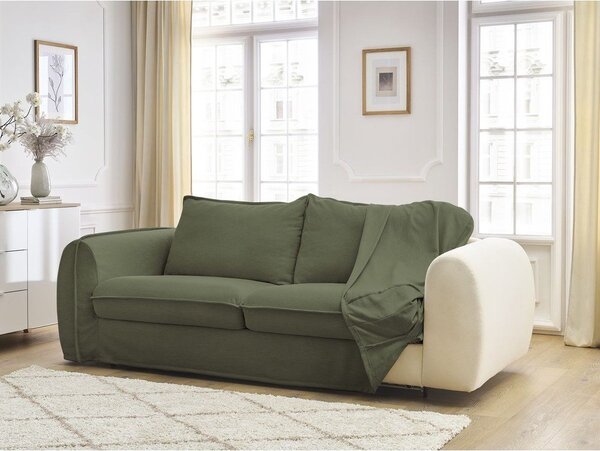 Zelená pohovka na každodenné spanie/rozkladacia 216 cm Archimede – Bobochic Paris
