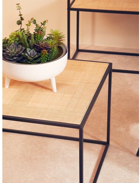 Ratanový konferenčný stolík v prírodnej farbe 60x60 cm Depok – Premier Housewares