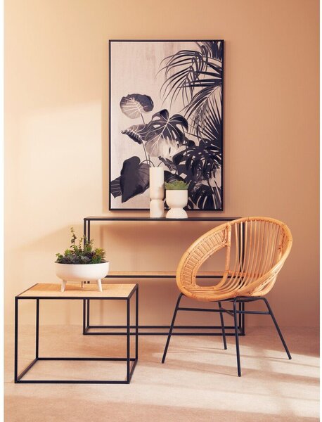 Ratanový konferenčný stolík v prírodnej farbe 60x60 cm Depok – Premier Housewares