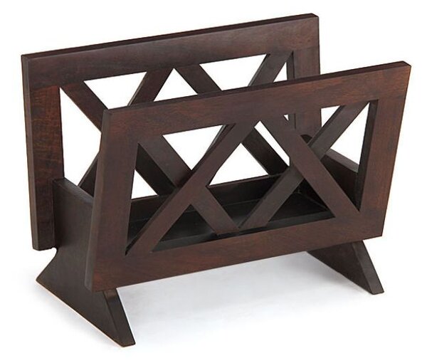 Stojan na noviny Kali 45x35x30 indický masív palisander