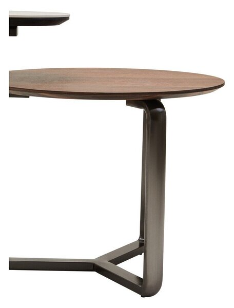 Hnedý okrúhly konferenčný stolík z eukalyptového dreva 55x67 cm Imperia – Premier Housewares