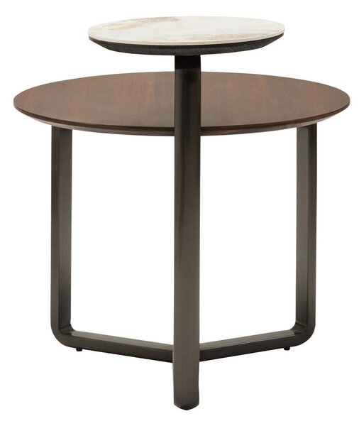 Hnedý okrúhly konferenčný stolík z eukalyptového dreva 55x67 cm Imperia – Premier Housewares