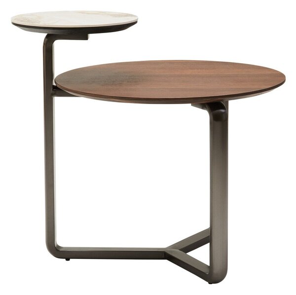 Hnedý okrúhly konferenčný stolík z eukalyptového dreva 55x67 cm Imperia – Premier Housewares