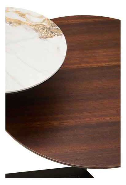 Hnedý okrúhly konferenčný stolík z eukalyptového dreva 55x67 cm Imperia – Premier Housewares