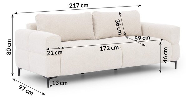 Biela pohovka 217 cm Helio – Ropez
