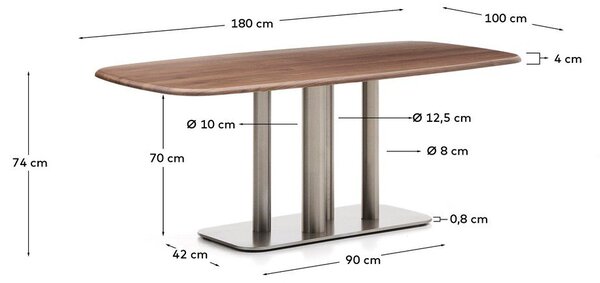 Jedálenský stôl v dekore orecha 100x180 cm Melvar – Kave Home