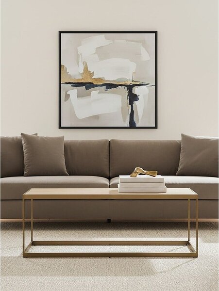 Hnedý/v prírodnej farbe konferenčný stolík s doskou v dubovom dekore 40x120 cm Grenoble – Premier Housewares