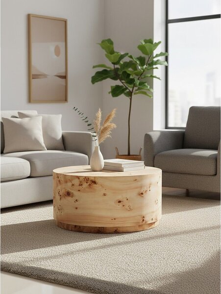 Okrúhly konferenčný stolík v prírodnej farbe ø 80 cm Mota – Premier Housewares