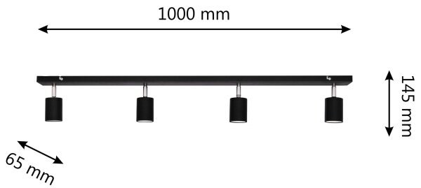 LED Bodové svietidlo TUNE 4xGU10/4,8W/230V čierna